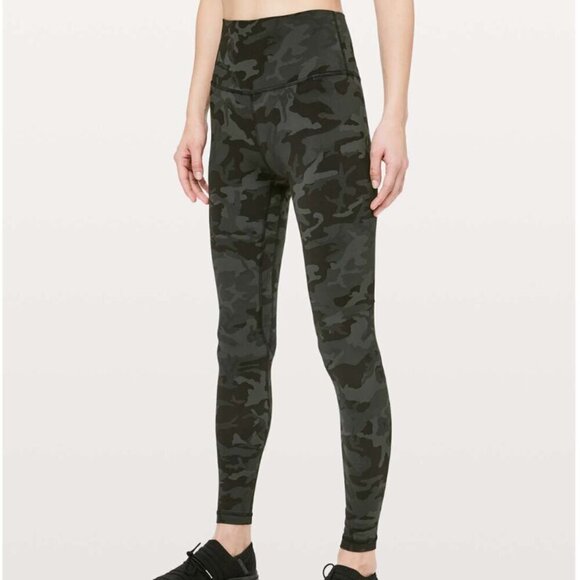 Lululemon Align Pant *Full Length 28" Incognito Camo Multi Gator Green - Picture 5 of 5
